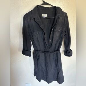 Universal Thread Distressed Black Long Sleeve Dress